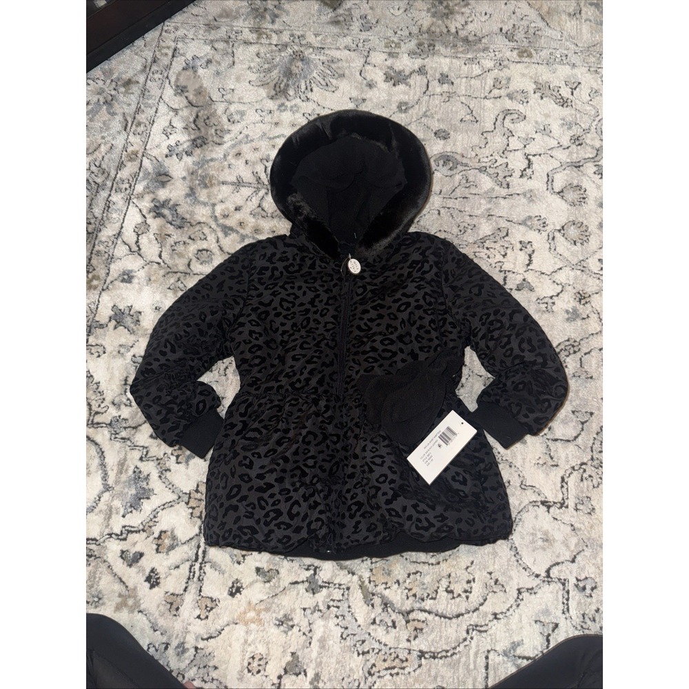 NEW!!! ROTHSCHILD Girl's Faux Fur Puffer Coat Burnt Velvet Leopard 🐆 Print 6X